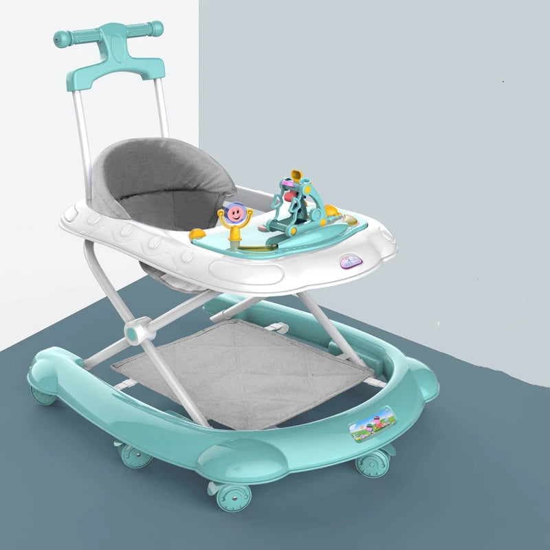 Baby Walker with Music Anti O-shaped Legs Multifunctional Anti Fall