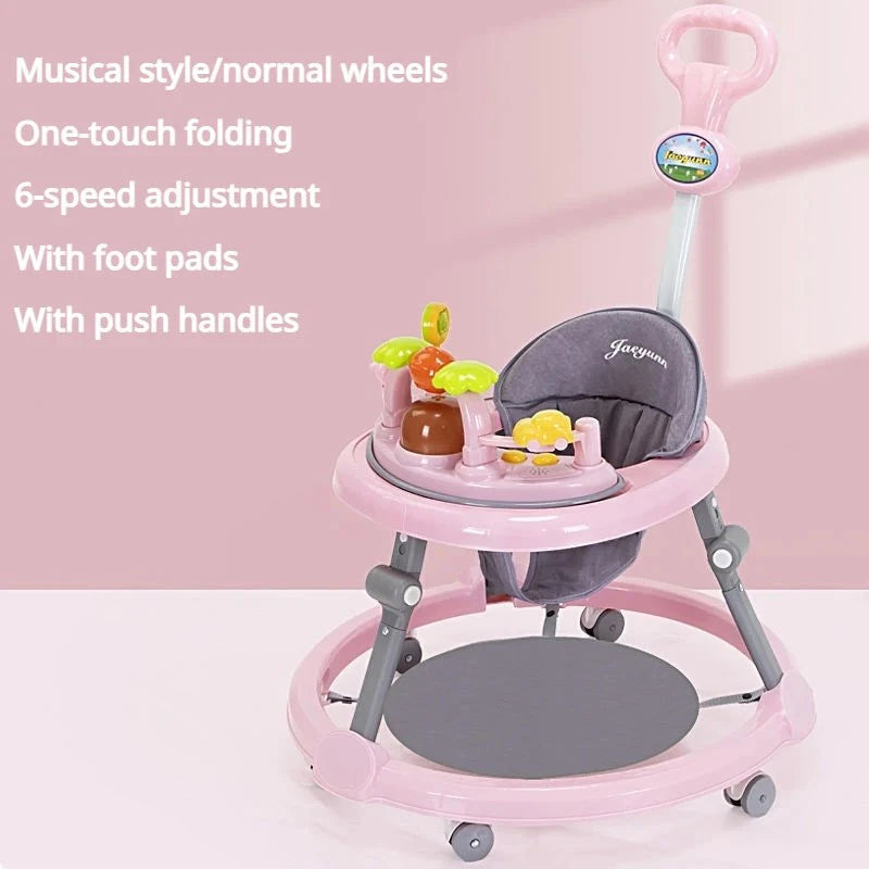 Baby Activity Walker with Music & Light Removable Footrest Toy Rack
