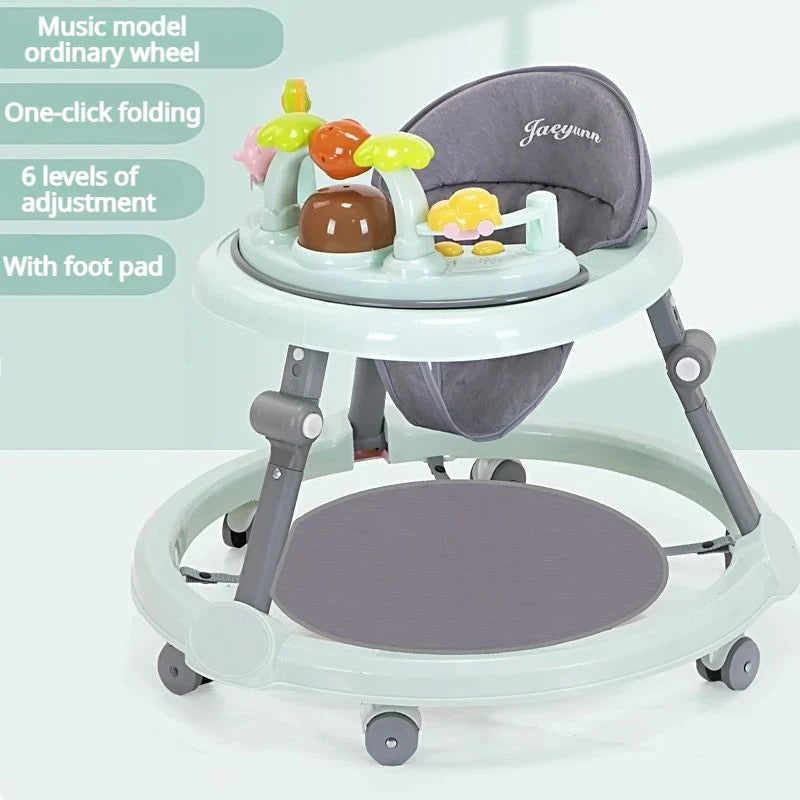 Baby Activity Walker with Music & Light Removable Footrest Toy Rack