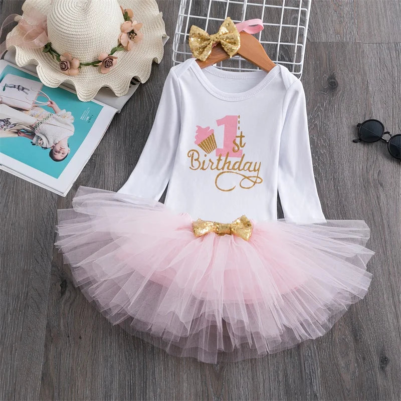 Girls 1st Birthday Party Christening Outfits Princess Costume