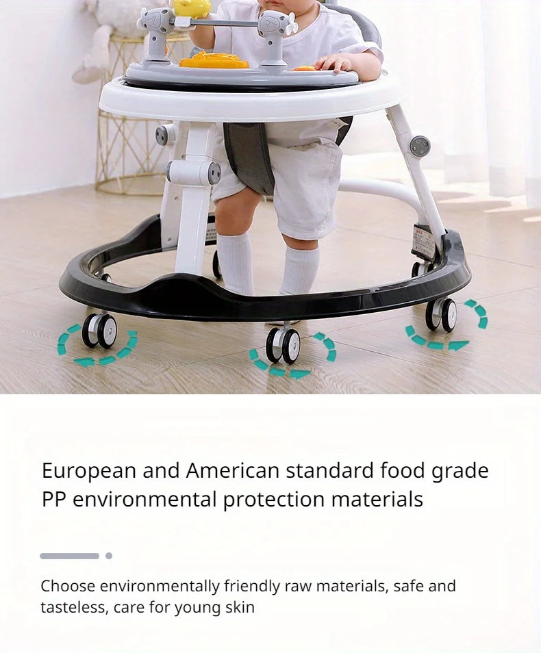 Foldable Baby Walker with Adjustable Heights Activity Center