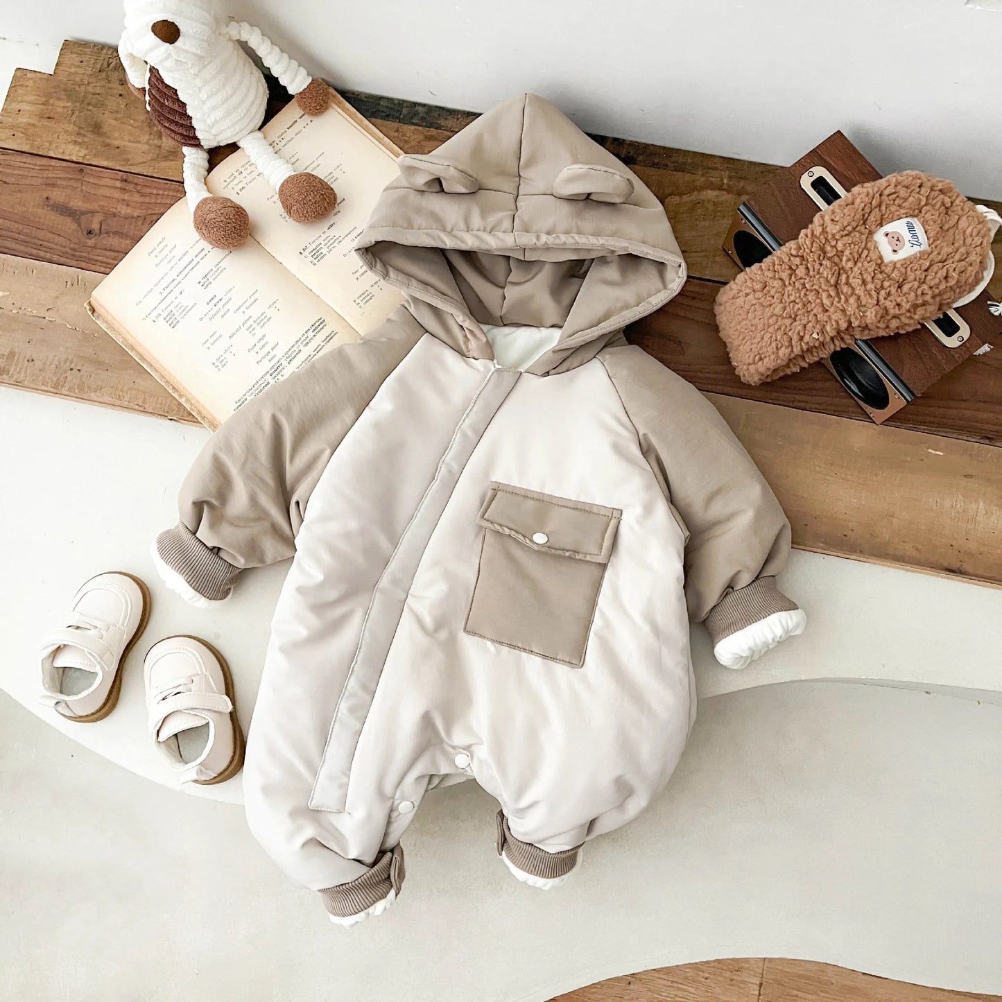Winter Long Sleeve Hooded Romper