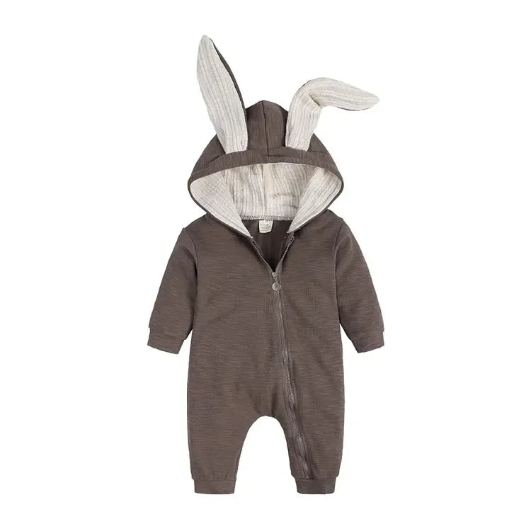 Cartoon Newborn Baby Clothes Boys Romper Long Sleeve Hooded Zipper Baby Girl Romper Spring & Autumn Infant Clothing 3-18 Months