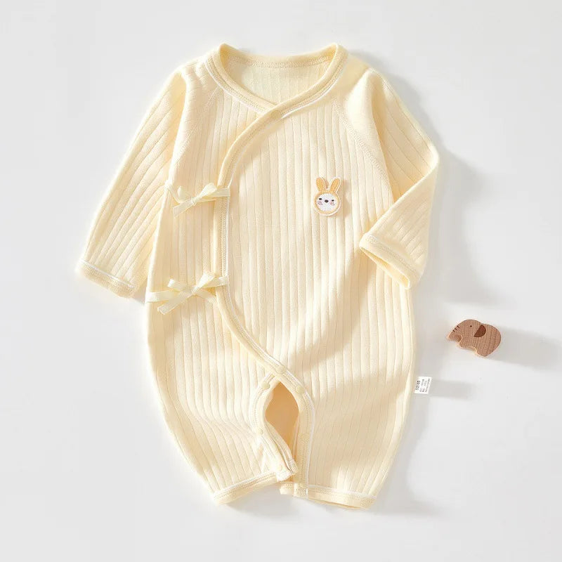 Boys Girls Newborn Jumpsuit Baby Cotton One-Piece Romper Infant Long Sleeve Boneless Pajamas Four Seasons 0-6M