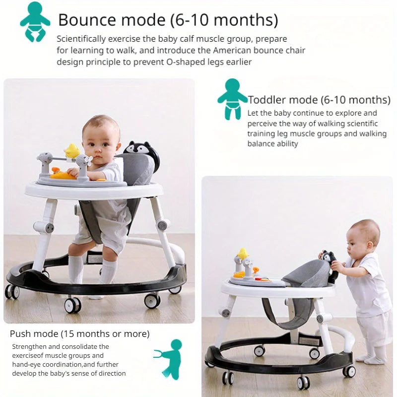 Foldable Baby Walker with Adjustable Heights Activity Center