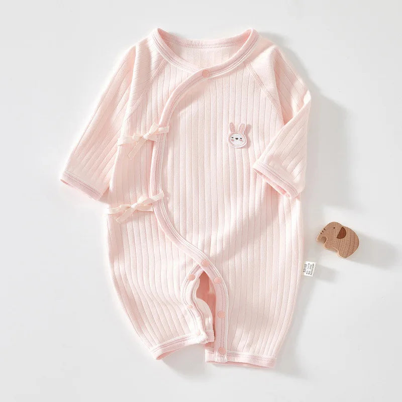 Boys Girls Newborn Jumpsuit Baby Cotton One-Piece Romper Infant Long Sleeve Boneless Pajamas Four Seasons 0-6M