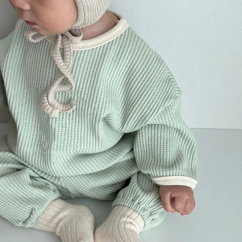 Waffle Pullover+Pants Suit