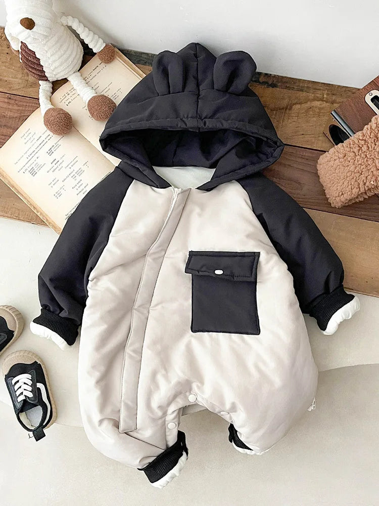 Winter Long Sleeve Hooded Romper