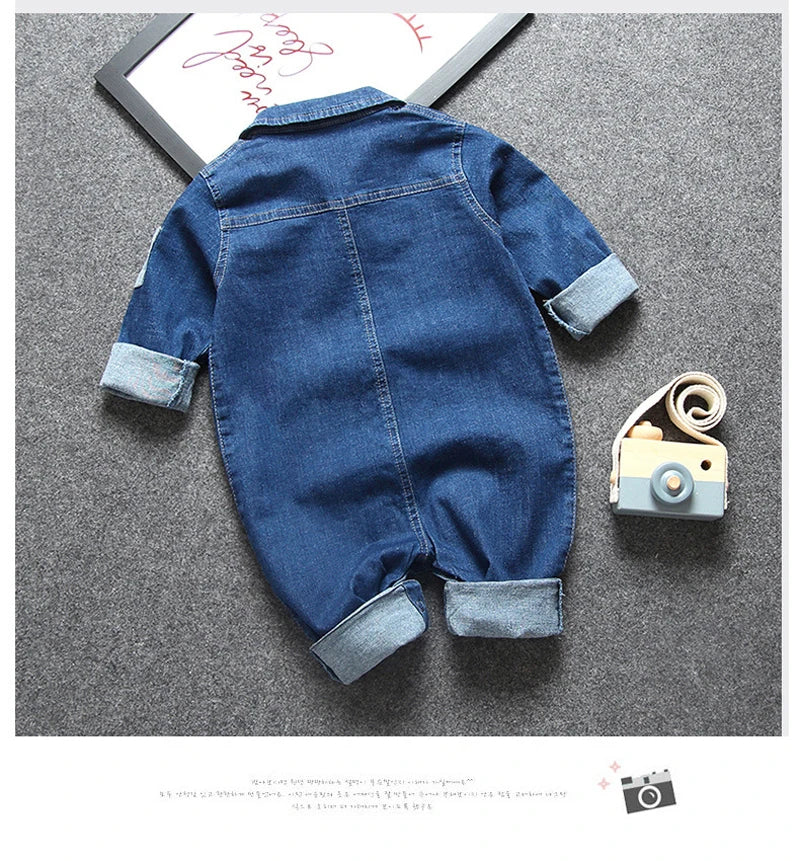 IENENS Baby Rompers Newborn Jumpsuits Clothes Denim One-pieces 0-18 Months Boy Girl Soft Suits Kids Clothes