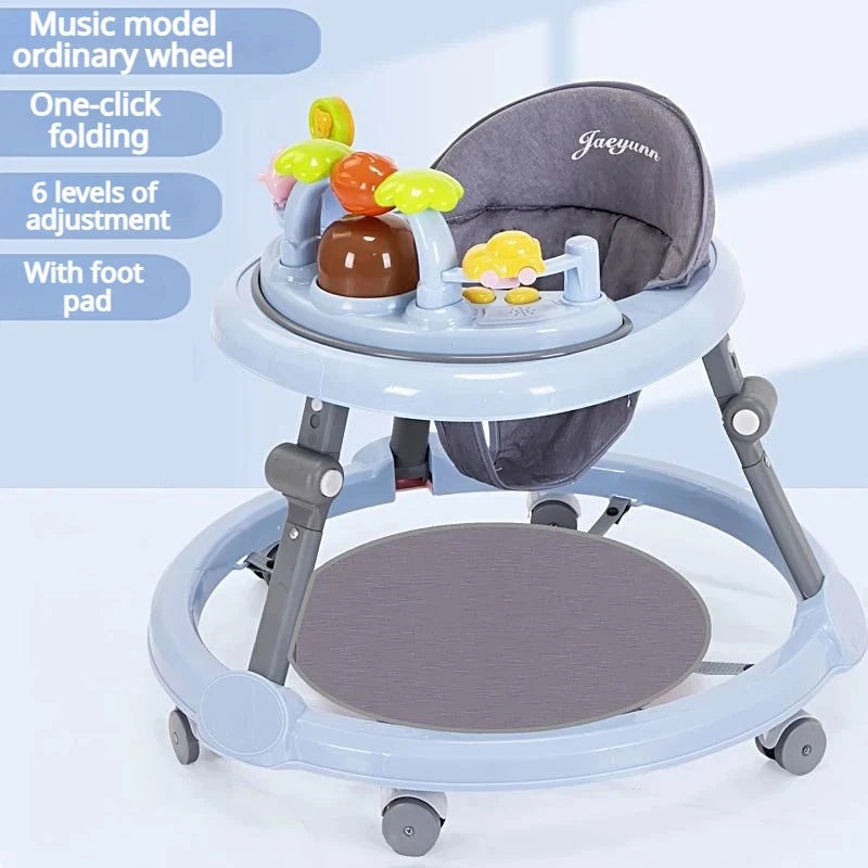 Baby Activity Walker with Music & Light Removable Footrest Toy Rack