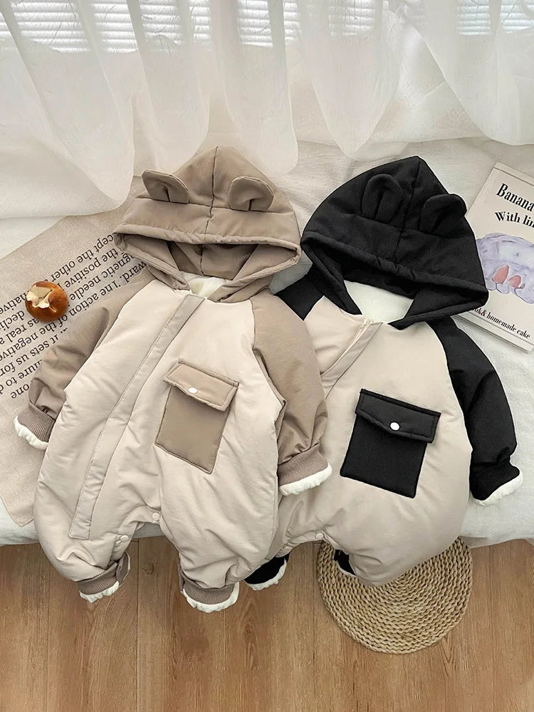 Winter Long Sleeve Hooded Romper