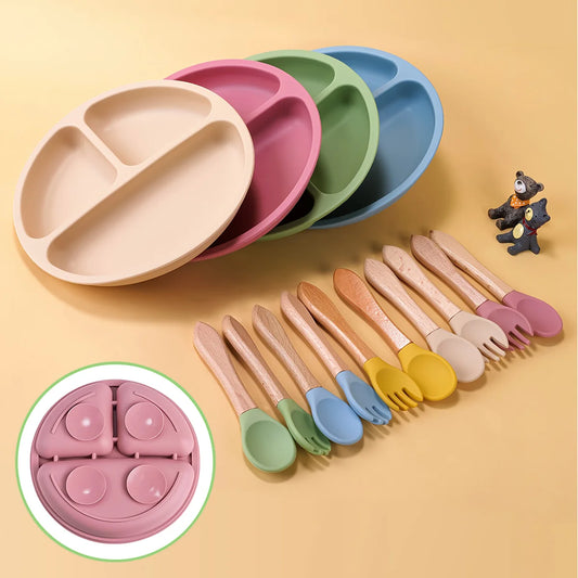 3PCS Silicone Baby Feeding Set