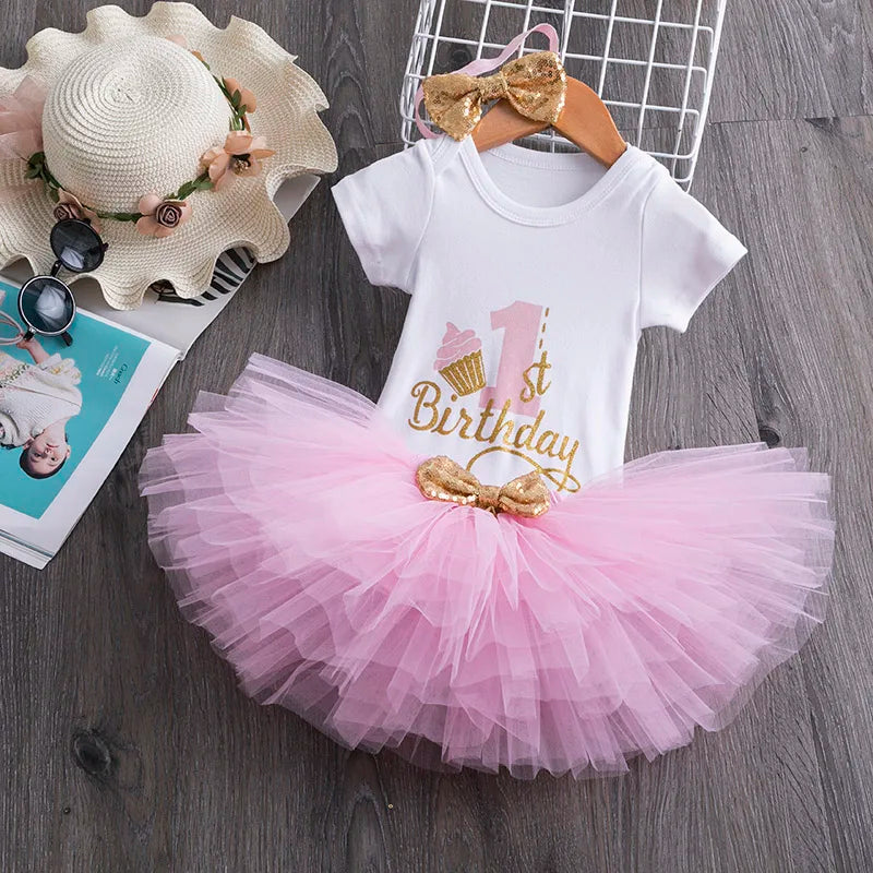 Girls 1st Birthday Party Christening Outfits Princess Costume