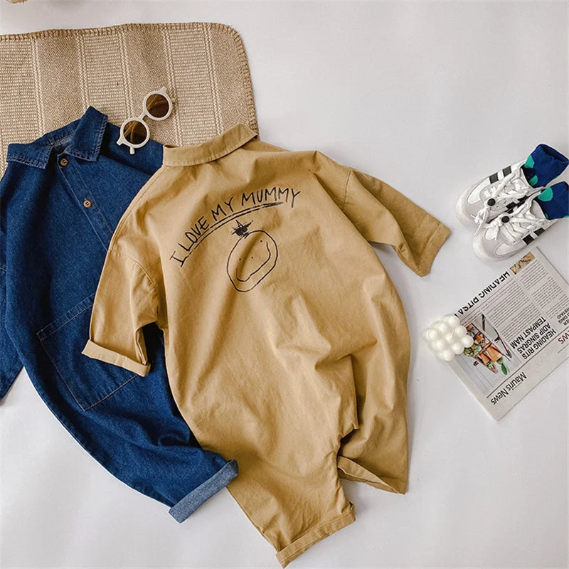 Loose casual long sleeve one-piece