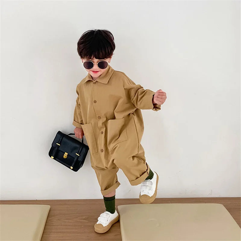 Loose casual long sleeve one-piece
