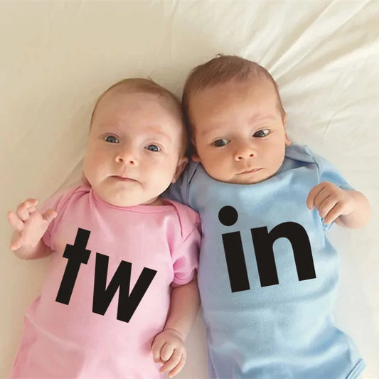 Black Bodysuit Twins Romper Baby Clothes 0-24M