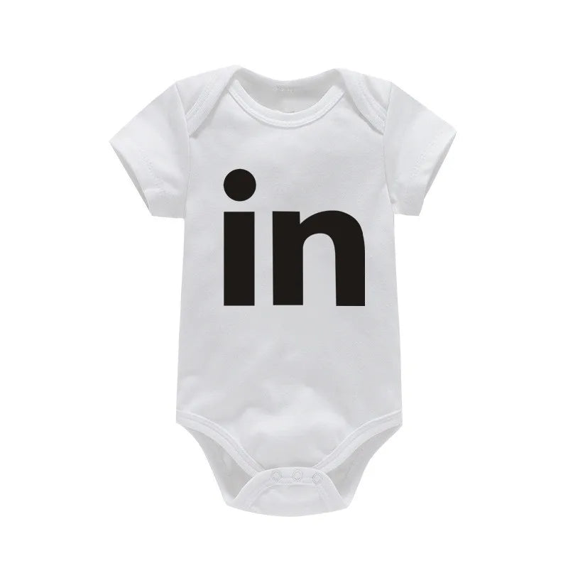 Black Bodysuit Twins Romper Baby Clothes 0-24M