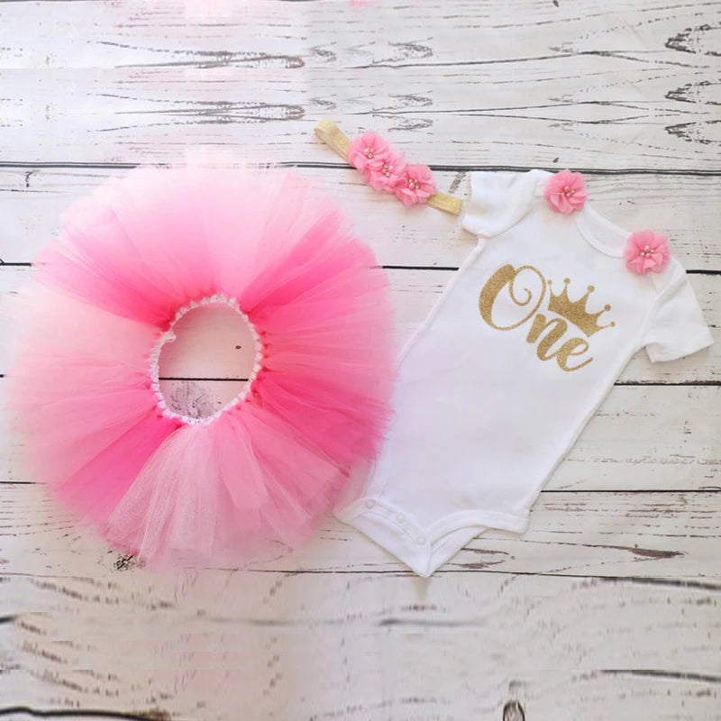 Girls 1st Birthday Party Christening Outfits Princess Costume