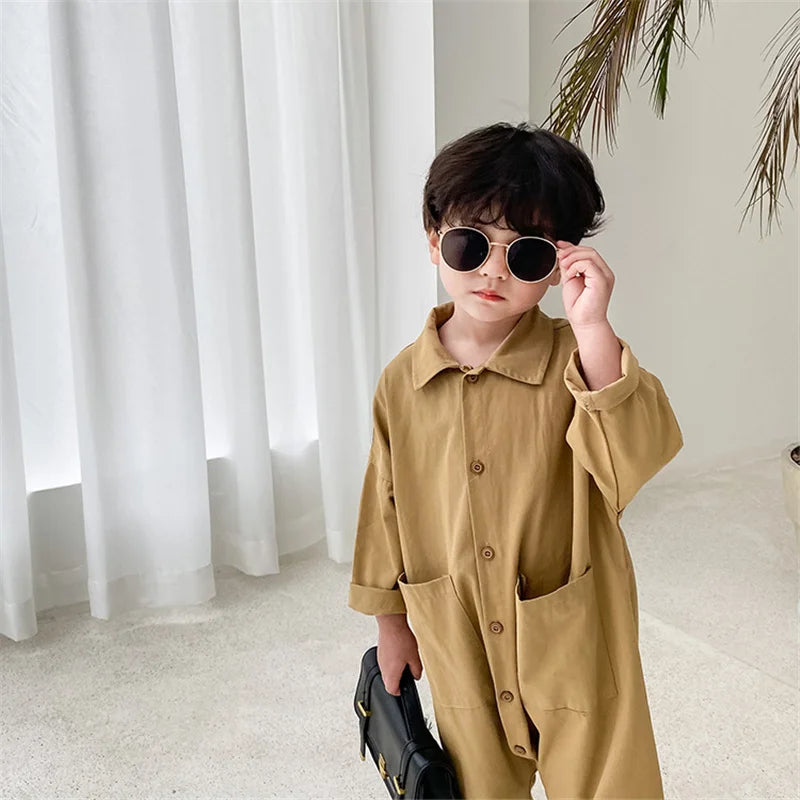 Loose casual long sleeve one-piece