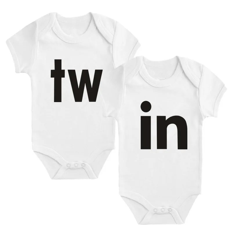 Black Bodysuit Twins Romper Baby Clothes 0-24M