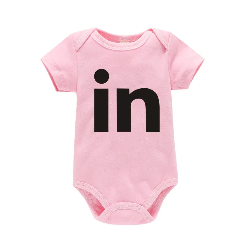 Black Bodysuit Twins Romper Baby Clothes 0-24M