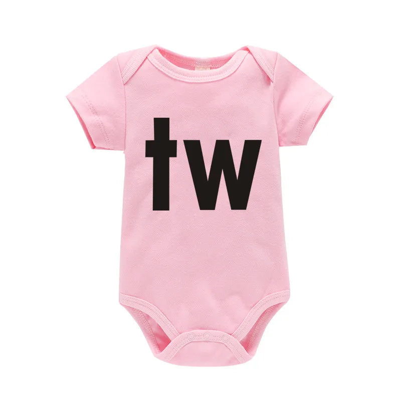 Black Bodysuit Twins Romper Baby Clothes 0-24M