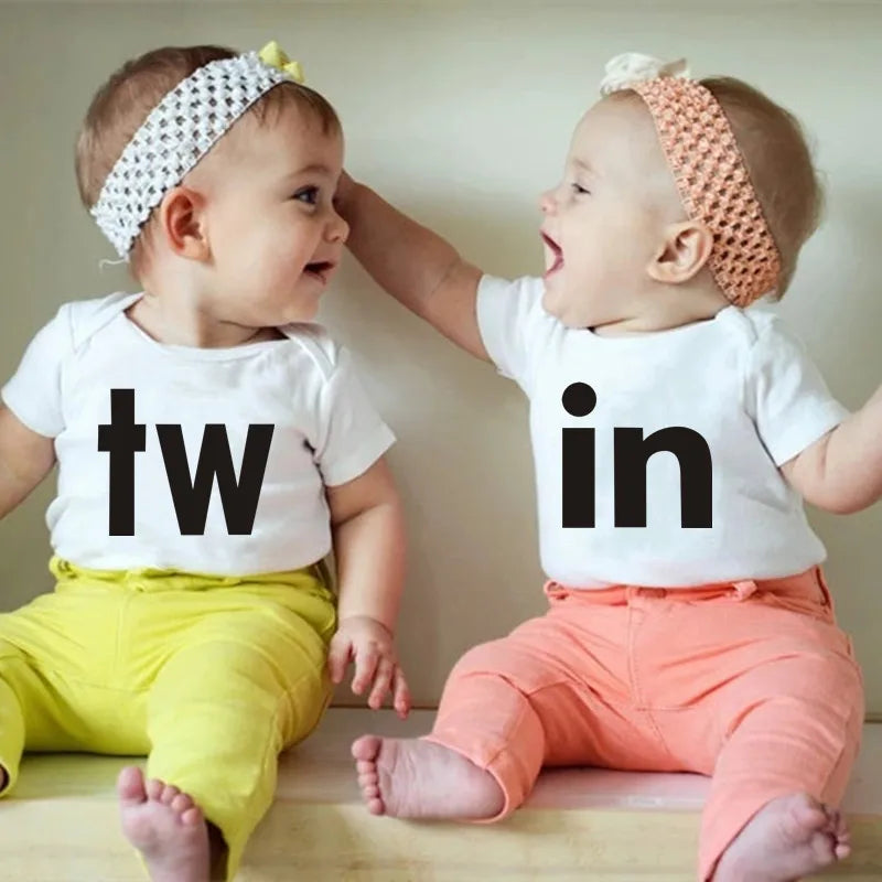 Black Bodysuit Twins Romper Baby Clothes 0-24M