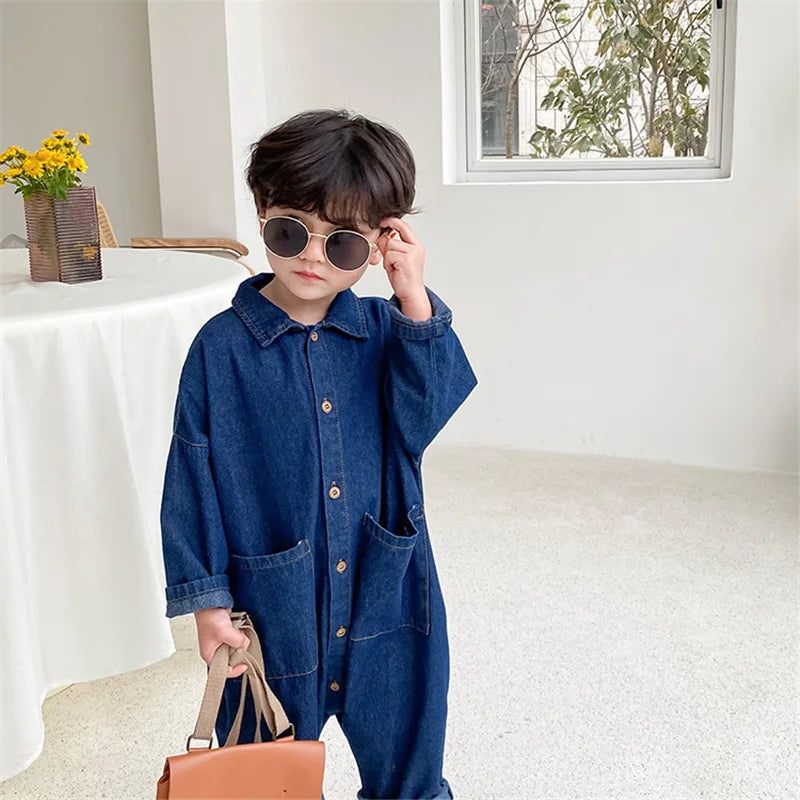Loose casual long sleeve one-piece