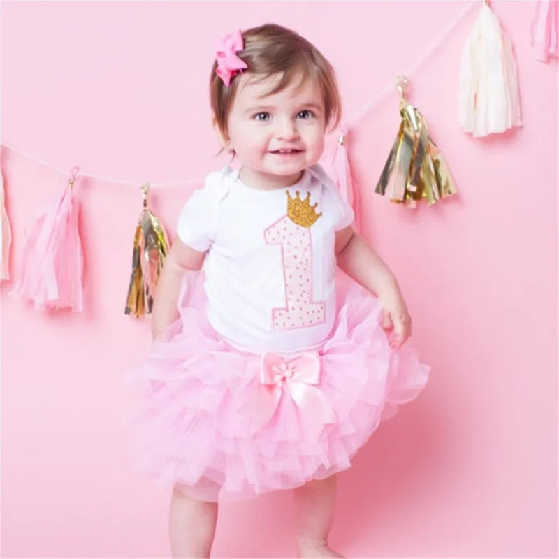 Girls 1st Birthday Party Christening Outfits Princess Costume