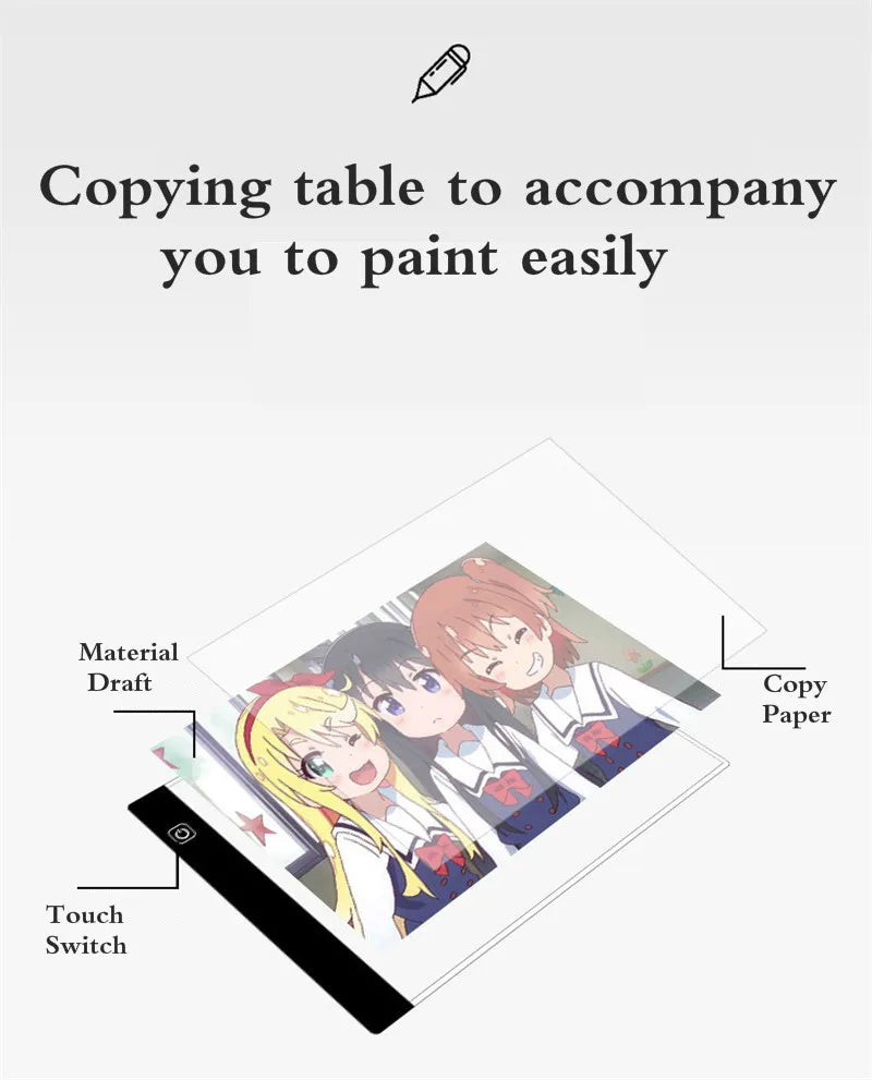 A4 Level Dimmable Led Drawing Copy Pad Board