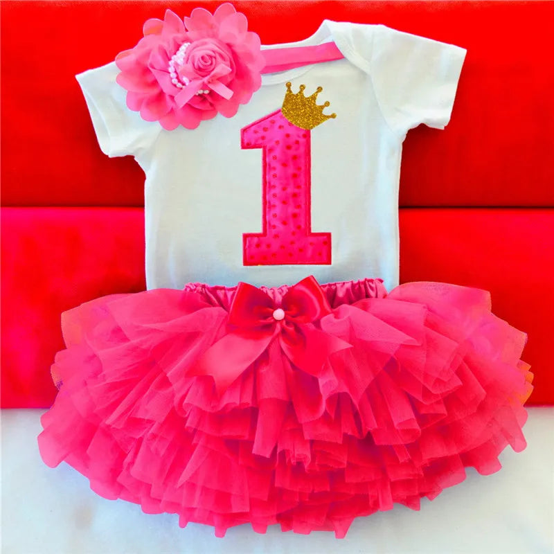 Girls 1st Birthday Party Christening Outfits Princess Costume
