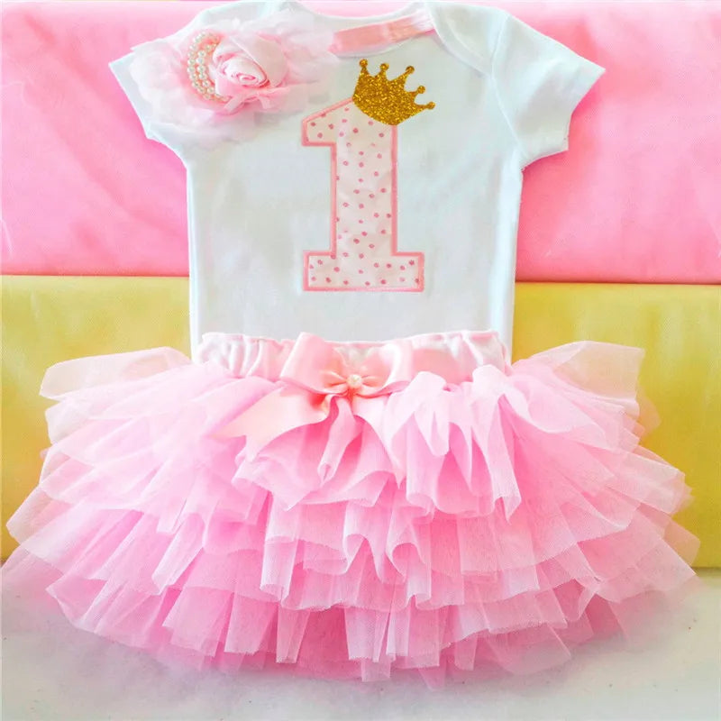 Girls 1st Birthday Party Christening Outfits Princess Costume