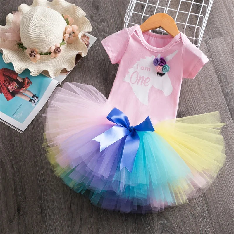 Girls 1st Birthday Party Christening Outfits Princess Costume