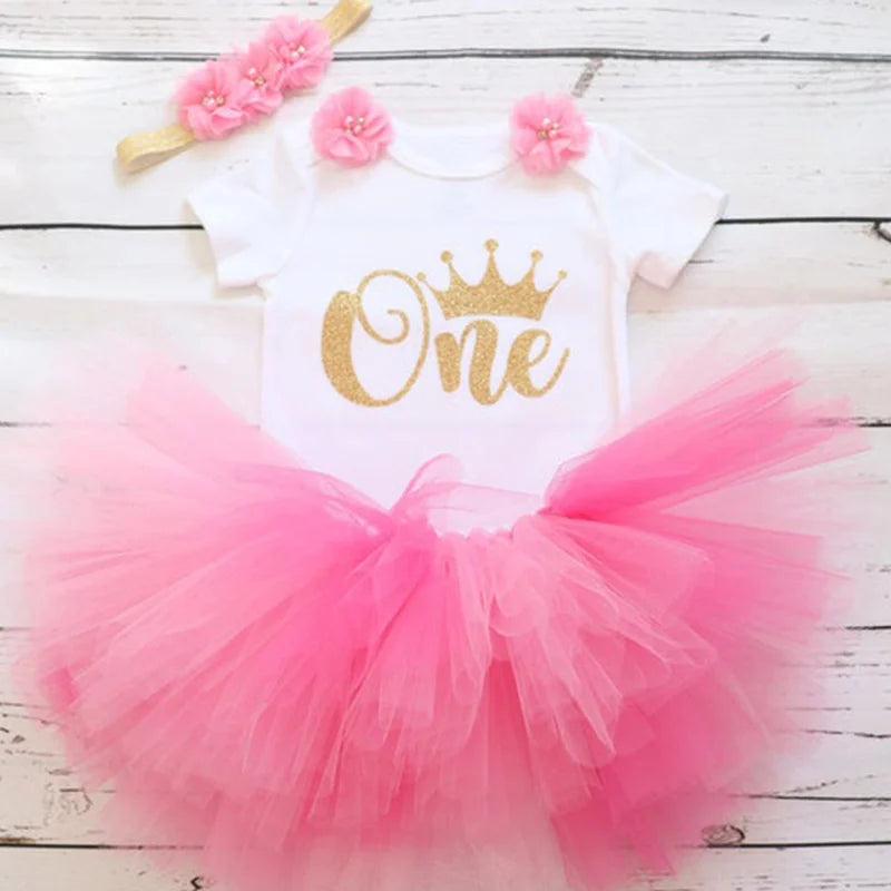 Girls 1st Birthday Party Christening Outfits Princess Costume
