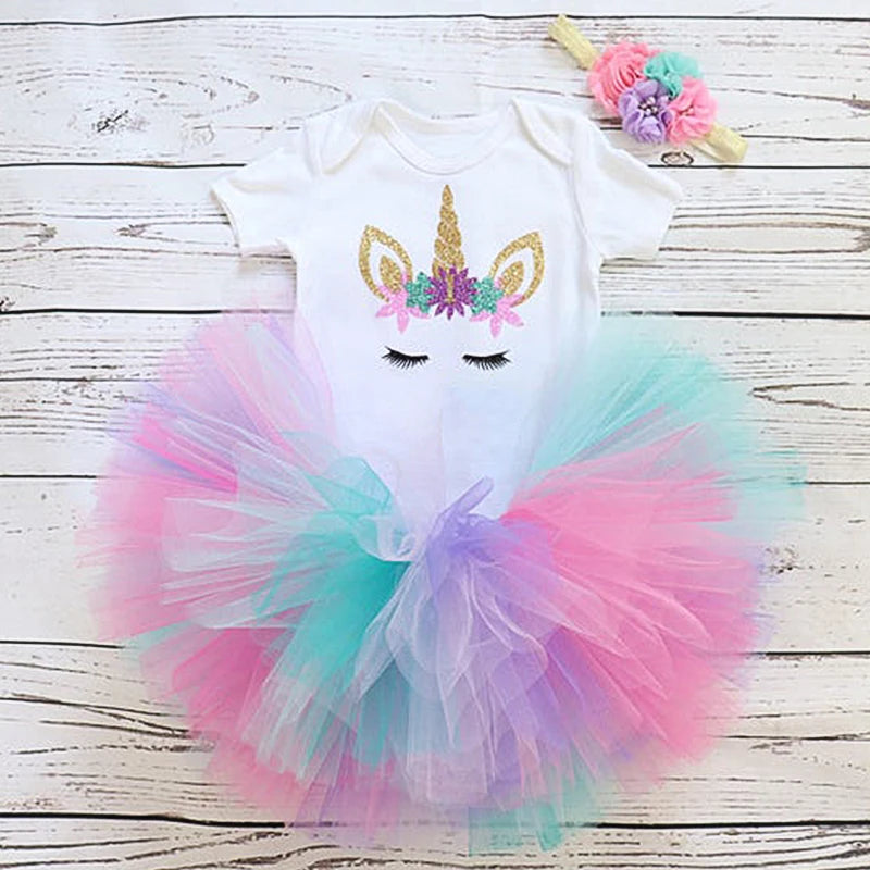 Girls 1st Birthday Party Christening Outfits Princess Costume