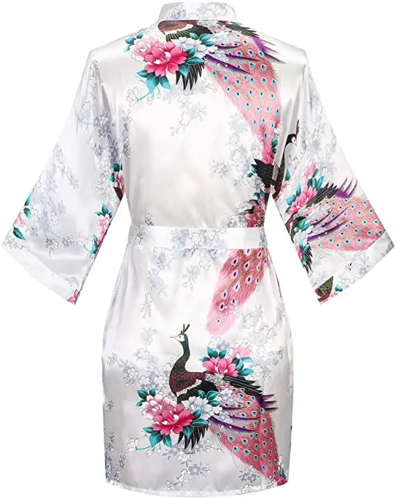 Print Bathrobe Short Long Kimono Night Gown Robe Fashion Dressing