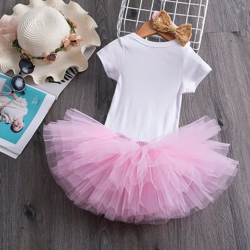 Girls 1st Birthday Party Christening Outfits Princess Costume