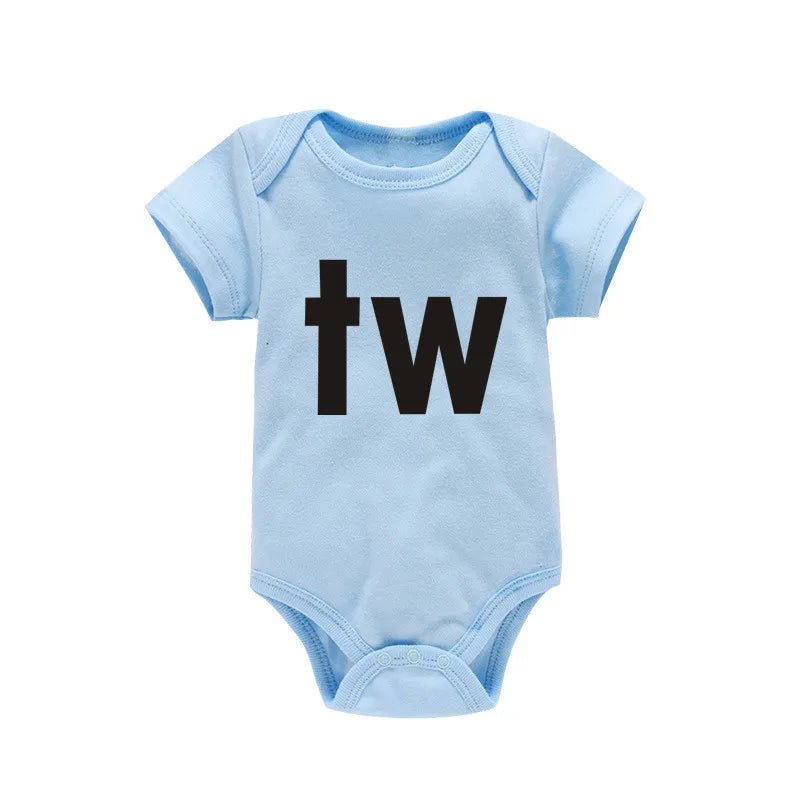 Black Bodysuit Twins Romper Baby Clothes 0-24M