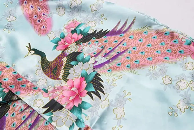 Print Bathrobe Short Long Kimono Night Gown Robe Fashion Dressing