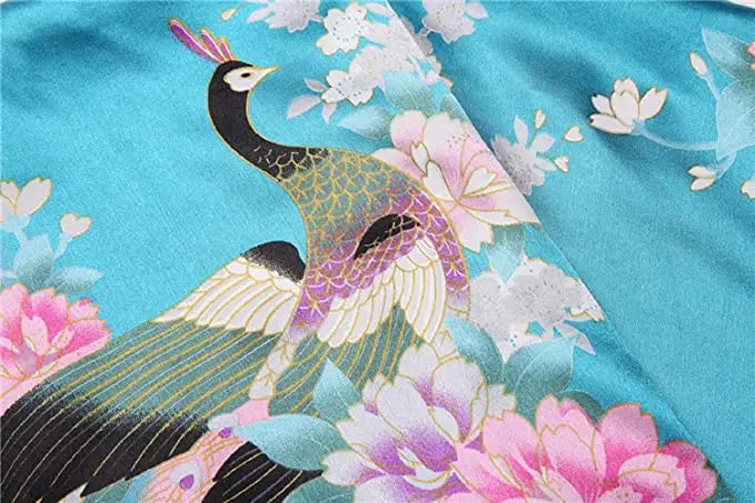 Print Bathrobe Short Long Kimono Night Gown Robe Fashion Dressing