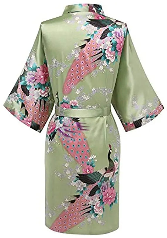 Print Bathrobe Short Long Kimono Night Gown Robe Fashion Dressing