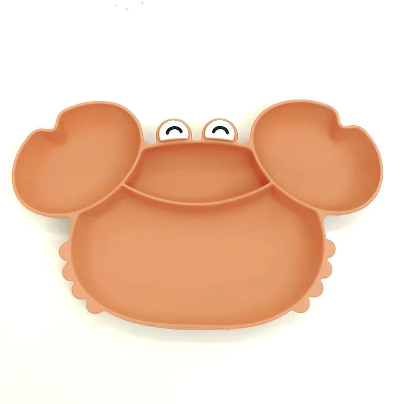 Children's silicone compartmentalized dinner plate