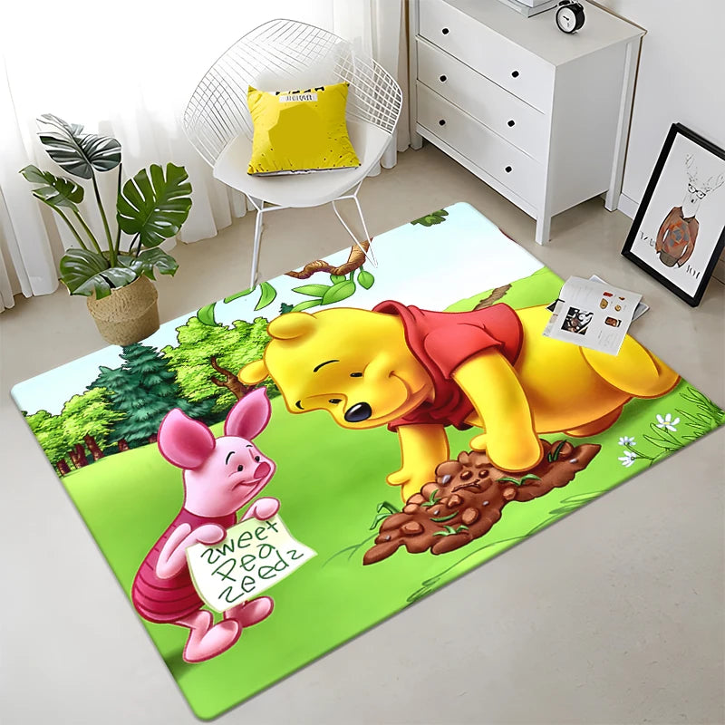 Winnie the Pooh Cartoon Printed Carpet .Living Room Bedroom Entrance Door Mat ,Sofa ,Toilets,Home Decoration Carpet. Picnic Rug