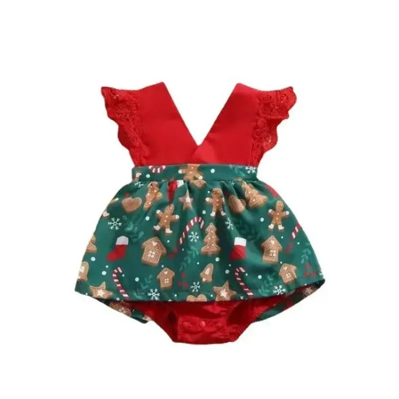 0-18Months Jumpsuit Summer Flying Floral Sleeve Romper Dress with Headband