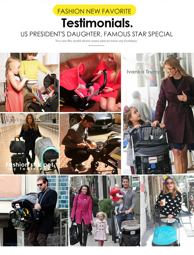 Portable Baby Stroller 4 IN 1 Travel Multifunctional Lightweight Carriage Four Wheel Stroller Mountable Cart For Baby