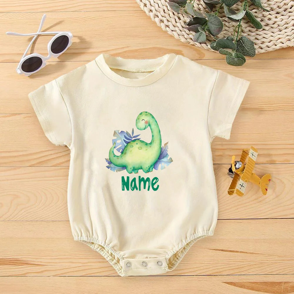 Personalised Rainbow with Name Bubble Romper Infant Jungle Birthday Party Clothes Baby Oversized Bodysuit Cute Wild One Jumpsuit