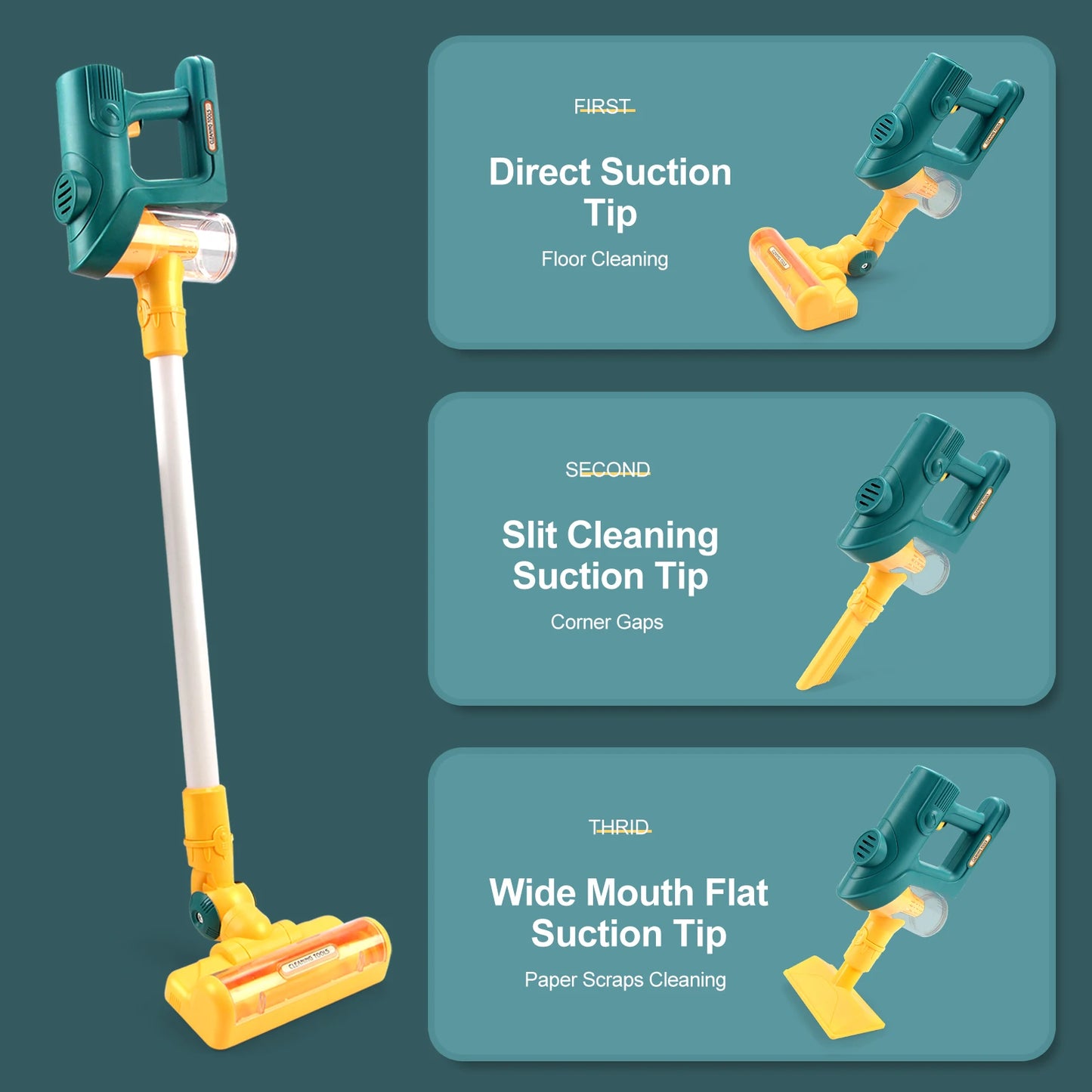 Electric Mini Vacuum Cleaner Simulation Housework Dust Catcher with Light and Music