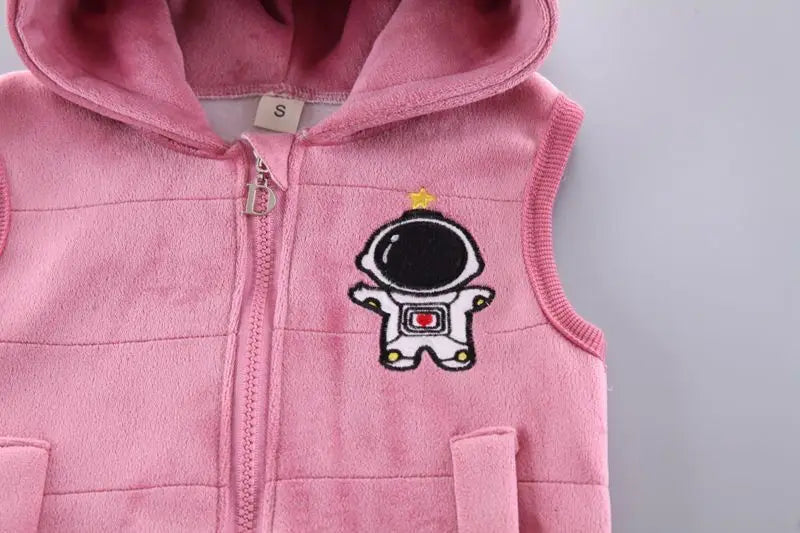 Autumn Winter Baby Boys Clothes Sets Thick Fleece Cartoon Bear Jacket Vest Pants 3Pcs Cotton Sport Suit For Girls Warm Outfits