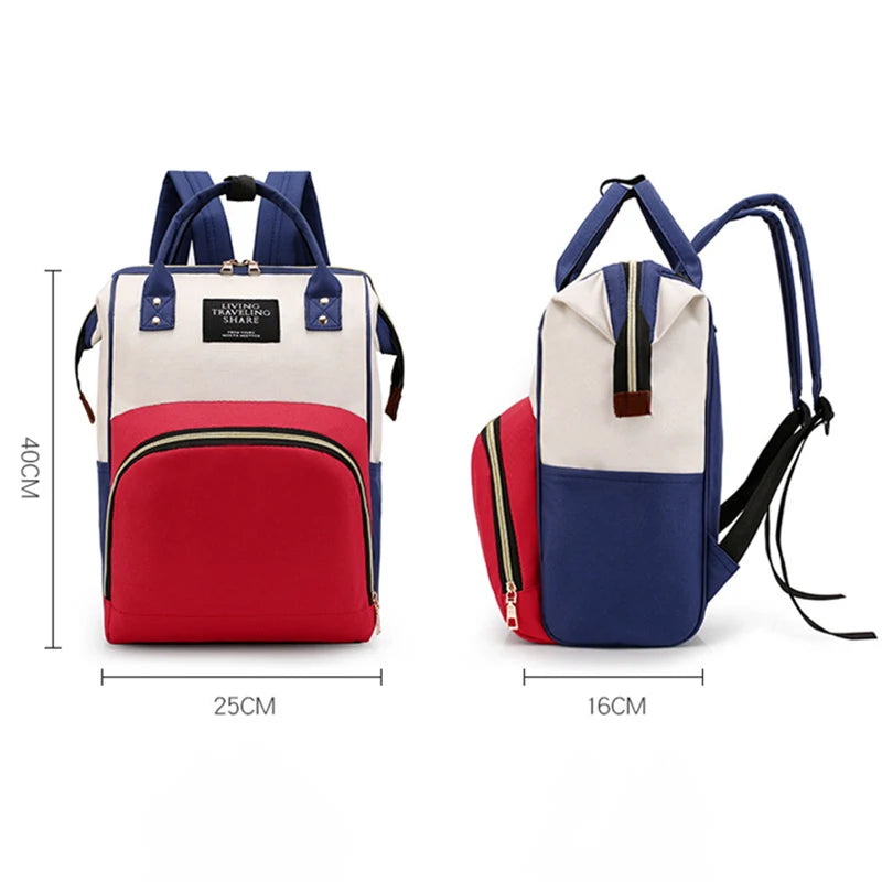 Large Capacity Canvas Mummy Bag Multifunctional Baby Bottle Thermal