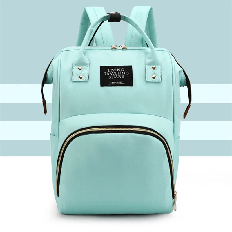 Large Capacity Canvas Mummy Bag Multifunctional Baby Bottle Thermal